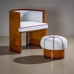 Art Deco Armchairs with Pouf probably Italy 1920s - 4441415
