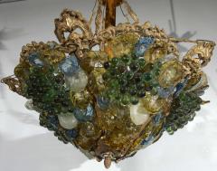 Art Deco Art Glass Brass Chandelier - 2148152
