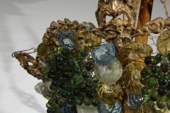 Art Deco Art Glass Brass Chandelier - 2148154