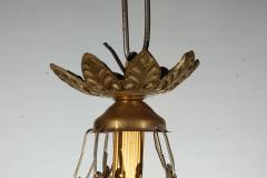 Art Deco Art Glass Brass Chandelier - 2148155