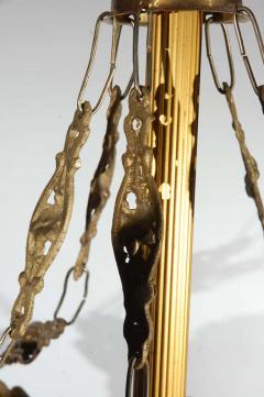Art Deco Art Glass Brass Chandelier - 2148157
