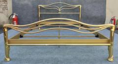 Art Deco Art Nouveau Solid Brass Enameled Steel Queen Bed Armoni Essebi Italy - 3253809