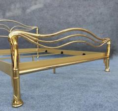Art Deco Art Nouveau Solid Brass Enameled Steel Queen Bed Armoni Essebi Italy - 3253814