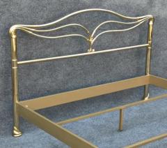 Art Deco Art Nouveau Solid Brass Enameled Steel Queen Bed Armoni Essebi Italy - 3253818
