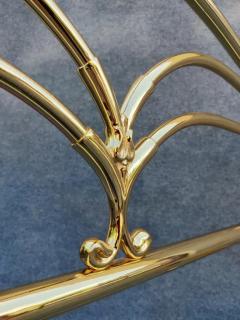 Art Deco Art Nouveau Solid Brass Enameled Steel Queen Bed Armoni Essebi Italy - 3253868