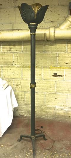 Art Deco Awesome Rarest Patinated Wrought Iron Floor Lamp - 413958