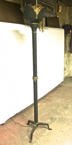 Art Deco Awesome Rarest Patinated Wrought Iron Floor Lamp - 413960