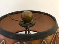 Art Deco Bakelite Catalin and Hand Decorated Shade Lamp - 1570938