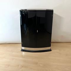 Art Deco Bar Cabinet Black Lacquer Maple Metal Trims France circa 1930 - 4229461