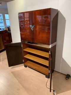 Art Deco Bar Cabinet Rosewood Veneer and Nickel France circa 1940 - 2181145