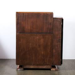 Art Deco Bar Cabinet in Book Matched Walnut with Black Lacquer Accents - 3352465