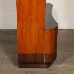 Art Deco Bar Cabinet in Bookmatched Walnut Burled Elm w Black Lacquer Accents - 4265807