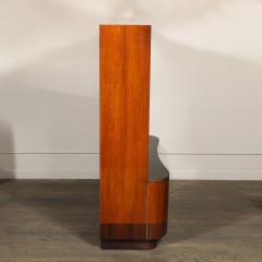 Art Deco Bar Cabinet in Bookmatched Walnut Burled Elm w Black Lacquer Accents - 4265808