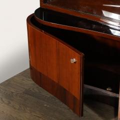 Art Deco Bar Cabinet in Bookmatched Walnut Burled Elm w Black Lacquer Accents - 4265815