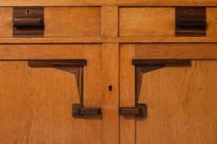 Art Deco Bar Cabinet in Solid Oak and Coromandel 1930s - 3653900