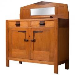 Art Deco Bar Cabinet in Solid Oak and Coromandel 1930s - 3653915