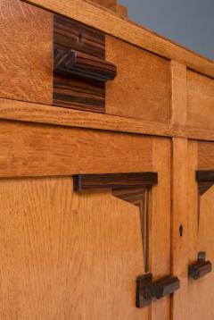 Art Deco Bar Cabinet in Solid Oak and Coromandel 1930s - 3653926