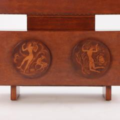 Art Deco Bar Cabinet with Inlaid Mythological Figures by Andrew Szoeke - 3596234