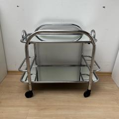 Art Deco Bar Cart by Robert Mallet Stevens Chromed Steel France circa 1925 - 4427359
