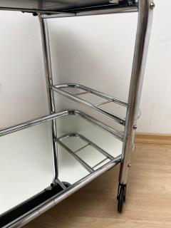 Art Deco Bar Cart by Robert Mallet Stevens Chromed Steel France circa 1925 - 4427366