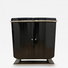 Art Deco Bar Sideboard Black Lacquer and Chrome France circa 1930 - 3995440