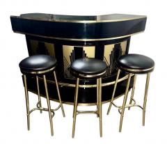 Art Deco Bar in Custom Black and Gold Finish - 4470854