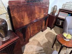 Art Deco Bedroom Suite Queen Size Figured Walnut Restored - 3778976