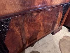 Art Deco Bedroom Suite Queen Size Figured Walnut Restored - 3778977
