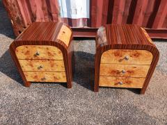 Art Deco Bentwood 3 Drawer Nightstands - 4814073