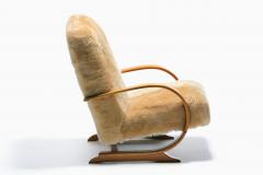 Art Deco Bentwood Lounge Chairs in New Golden Palomino Sheepskin Hides c 1930 - 4455277