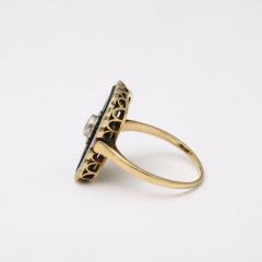 Art Deco Bi Color Gold Black Onyx and Diamond Ring - 3352883