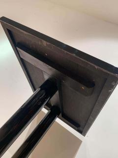 Art Deco Bistro or Side Table Black Lacquer Aluminum Trims France 1930s - 1808451