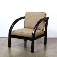 Art Deco Black Lacquer Streamlined Armchair by Modernage Furniture Company - 2660662