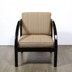 Art Deco Black Lacquer Streamlined Armchair by Modernage Furniture Company - 2660665