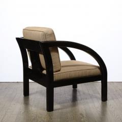 Art Deco Black Lacquer Streamlined Armchair by Modernage Furniture Company - 2660698