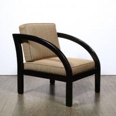 Art Deco Black Lacquer Streamlined Armchair by Modernage Furniture Company - 2660727