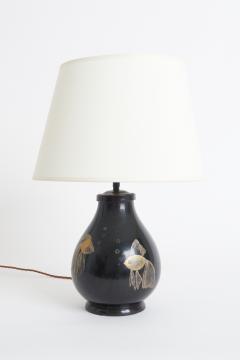 Art Deco Black Lacquer Table Lamp - 3221413