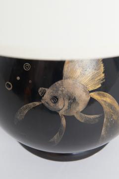 Art Deco Black Lacquer Table Lamp - 3221415