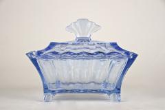 Art Deco Blue Glass Box with Lid Austria circa 1920 - 3484034