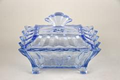 Art Deco Blue Glass Box with Lid Austria circa 1920 - 3484039