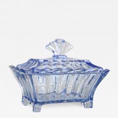 Art Deco Blue Glass Box with Lid Austria circa 1920 - 3487766