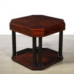 Art Deco Book Matched Rosewood Occasional Table w Secret Button Drawers - 4489894
