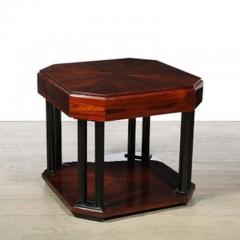 Art Deco Book Matched Rosewood Occasional Table w Secret Button Drawers - 4489900