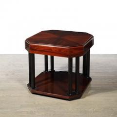 Art Deco Book Matched Rosewood Occasional Table w Secret Button Drawers - 4489901