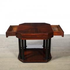 Art Deco Book Matched Rosewood Occasional Table w Secret Button Drawers - 4489903