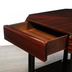 Art Deco Book Matched Rosewood Occasional Table w Secret Button Drawers - 4489910