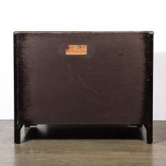Art Deco Book Matched Walnut Black Lacquer Detailed Chest w Bakelite Pulls - 4465790