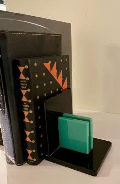 Art Deco Bookends in Black and Green Vitrolite - 1922908