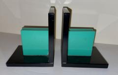 Art Deco Bookends in Black and Green Vitrolite - 1922918