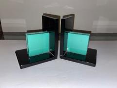 Art Deco Bookends in Black and Green Vitrolite - 1922920